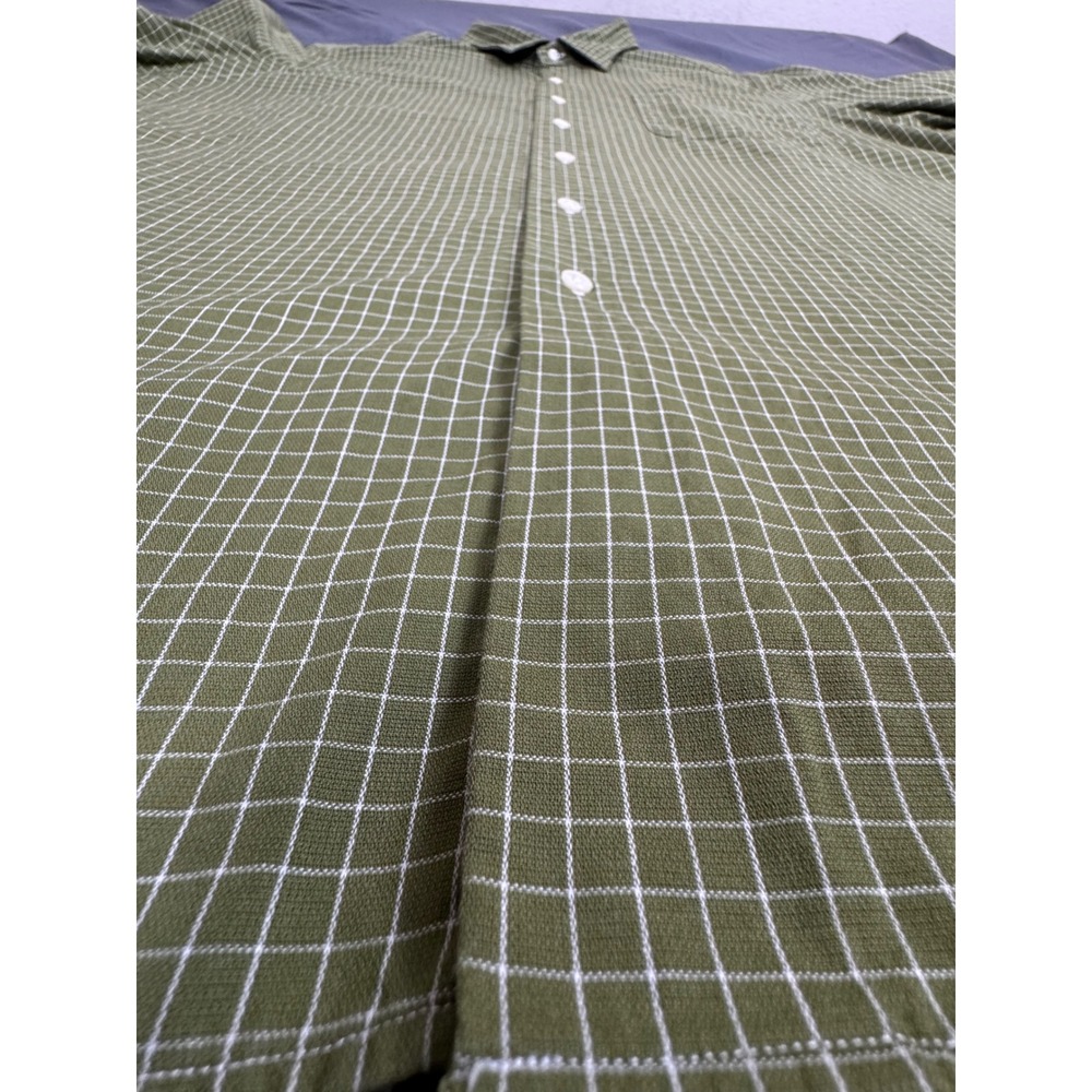 Polo Ralph Lauren Warwick Shirt Mens 16 32/33 Olive Green Grid Check Vintage - Picture 13 of 13